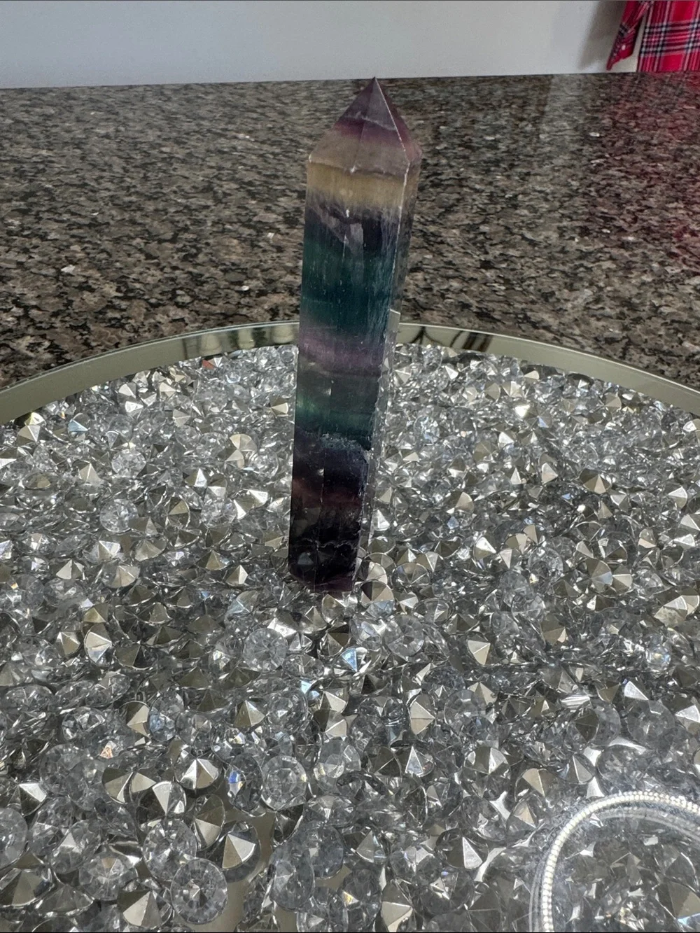 Multicolor Fluorite Tower Accent - Green, Purple & Cream